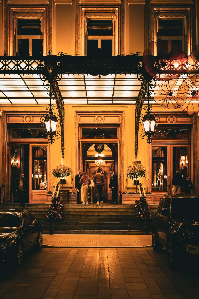 Luxury hotel lobby interior